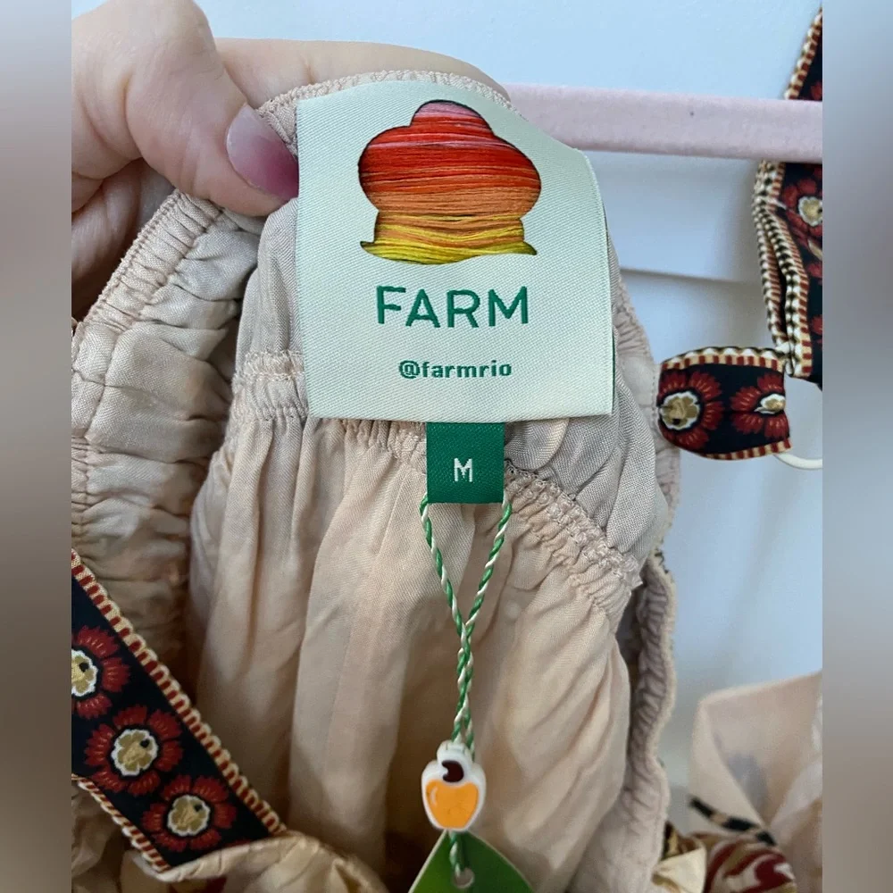 FARM Rio Aura Floral Sand Sleeveless Midi Dress - Picture 6 of 11